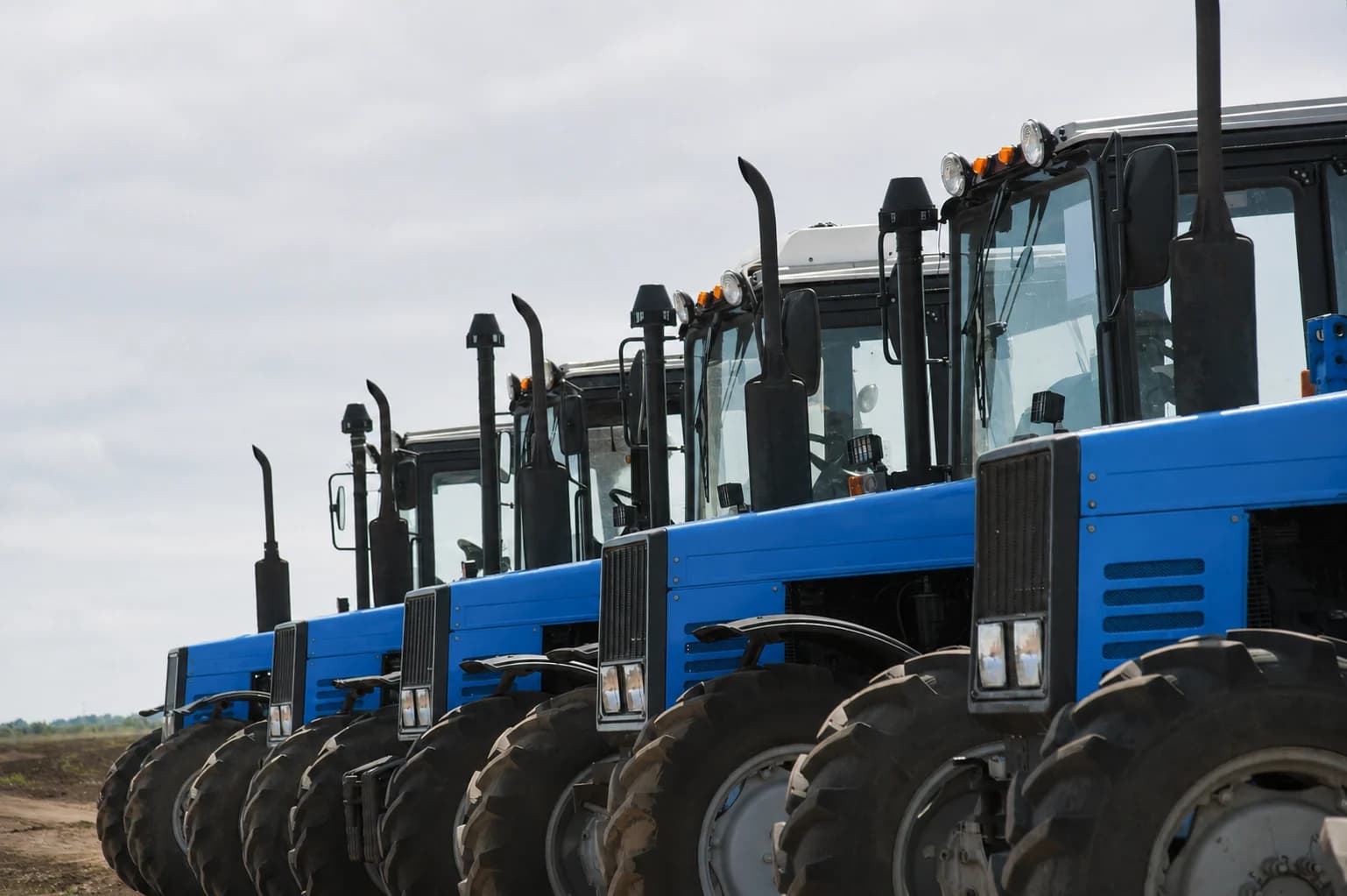 Row of tractors ready for autonomy